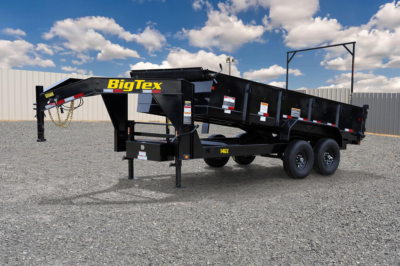 2024 Big Tex Heavy Duty Tandem Axle Gooseneck Dump Trailer 83”x 14’ w/ Combo Gate, Spare Tire Mount, 6’ Slide In Ramps, Tarp Kit image 2