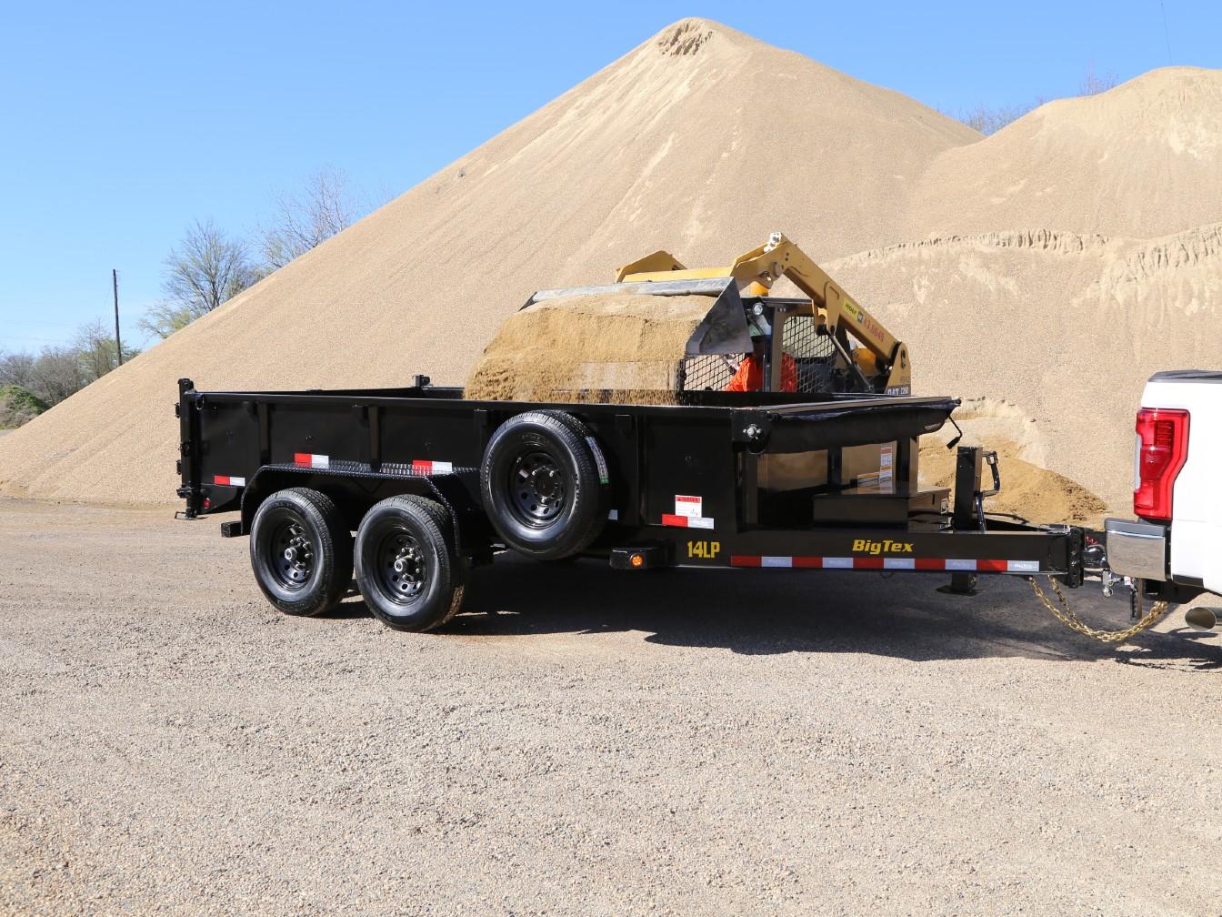2024 Big Tex Heavy Duty Ultra Low Profile Dump Trailer Desert Tan 83”x 16’ w/ combo gate, spare tire mount, 6’ slide in ramps, tarp kit. image 3