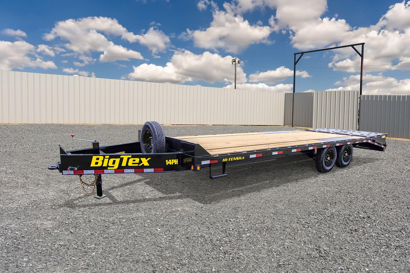 Big Tex 14PH-20BK+5MR (102″W x 20′ Deck with 5′ Mega Ramp, Single Wheel Tandem Axle Pintle, Electric Brakes on Both Axles and Spare Tire Mount) image 4