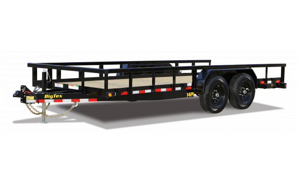 Big Tex 14PI 83″ x 18 HD Tandem Axle Pipe Top Utility Trailer image 0