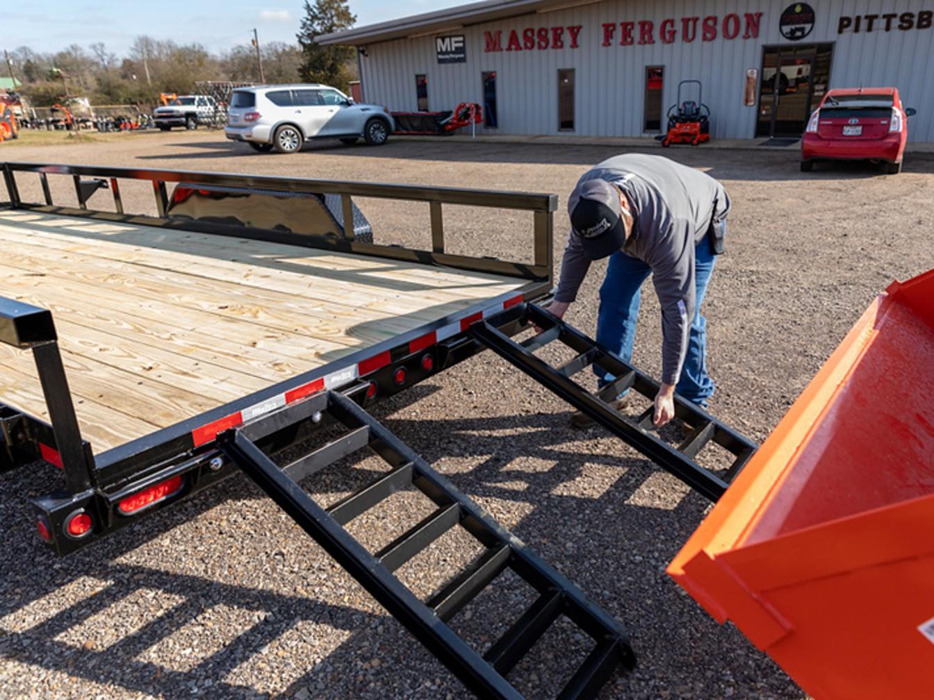 2024 Big Tex Heavy Duty Tandem Axle Pipe Top Utility Trailer 83”x 20’ w/ 4’ slide out ramps, spare tire mount, and dual brake axles. image 3