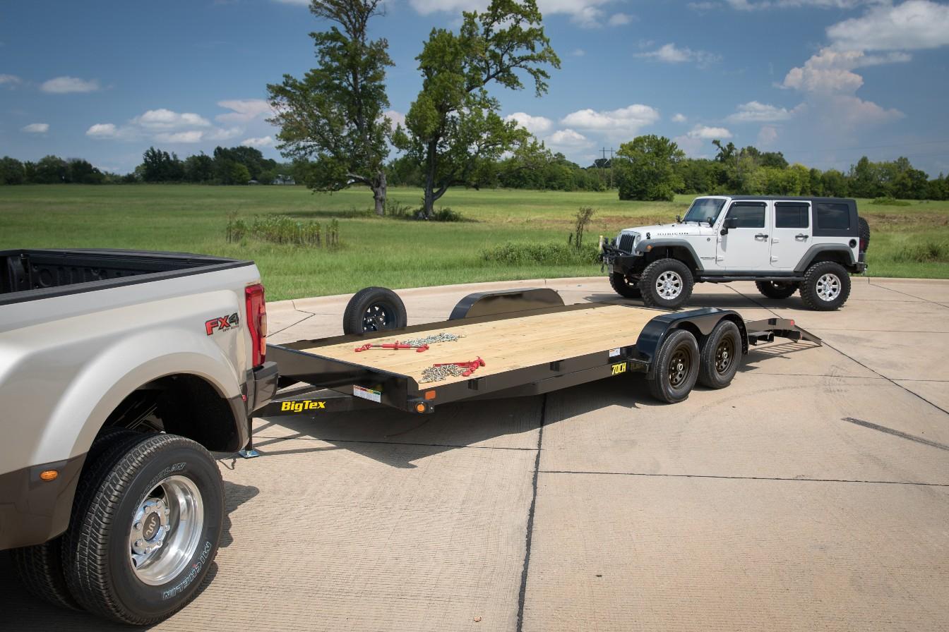 2022 Big Tex Tandem Axle Car Hauler 83”x 18’ w/ 4’ slide out ramps, spare tire mount, brakes. image 8