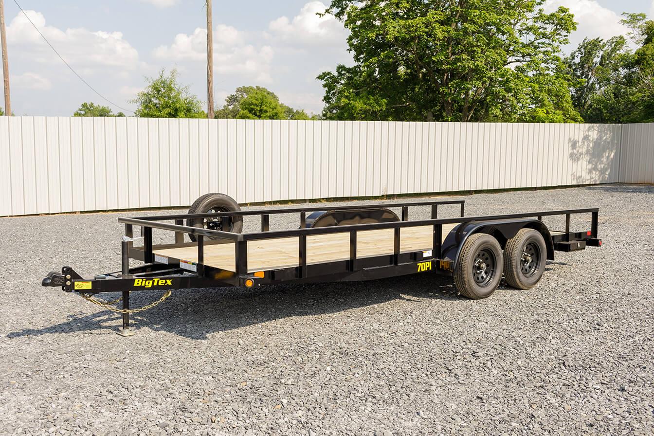 2024 Big Tex Tandem Axle Extra Wide Pipe Top Utility Trailer 83”x 16’ w/ a dual spring assisted gate, spare tire mount, brakes. image 2