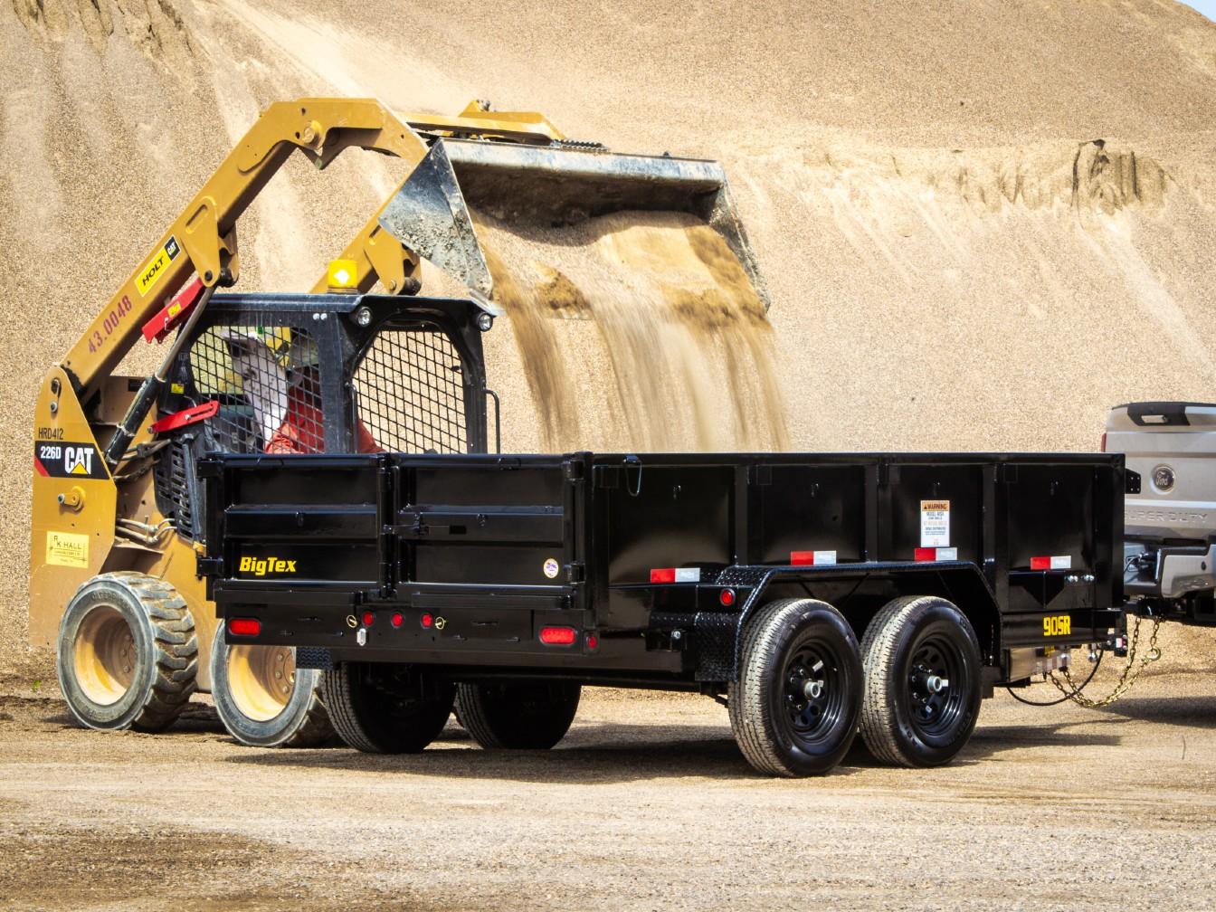 Big Tex Single Ram Dump Trailer w/7′ Slide In Ramps and 9,900# GVWR 90SR-10BK7SIR image 2