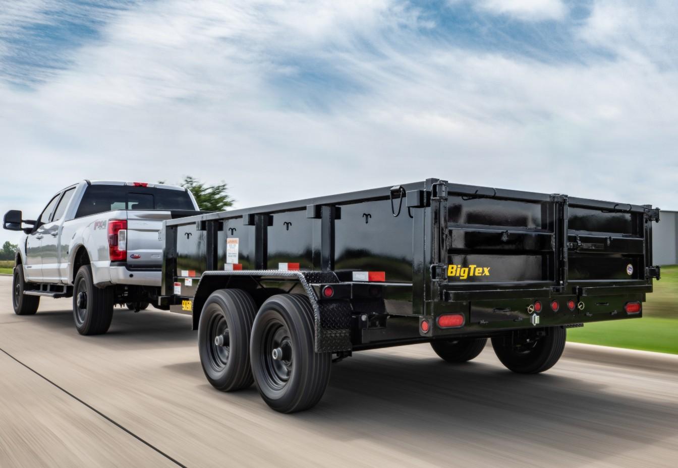 2024 Big Tex Tandem Axle Single Ram Dump Trailer 72”x 10’ w/ rear double doors, spare tire mount, 6’ slide in ramps.  BLACK image 5