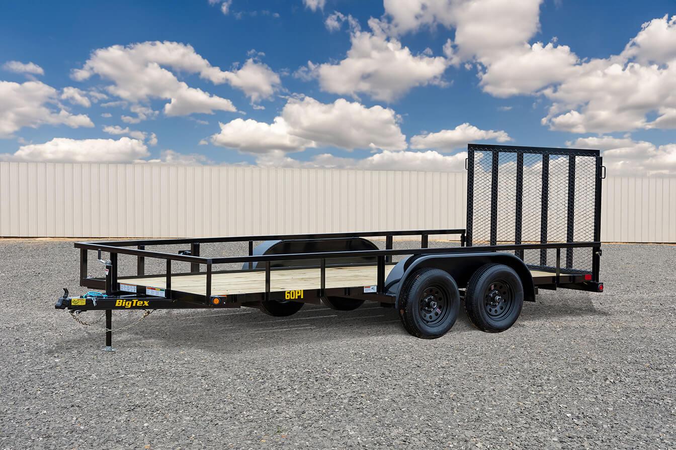 2024 Big Tex Tandem Axle Pipe Top Utility Trailer 77”x 16’ w/4’ Dual Spring Assisted Gate, Spare Tire Mount, Brakes image 3