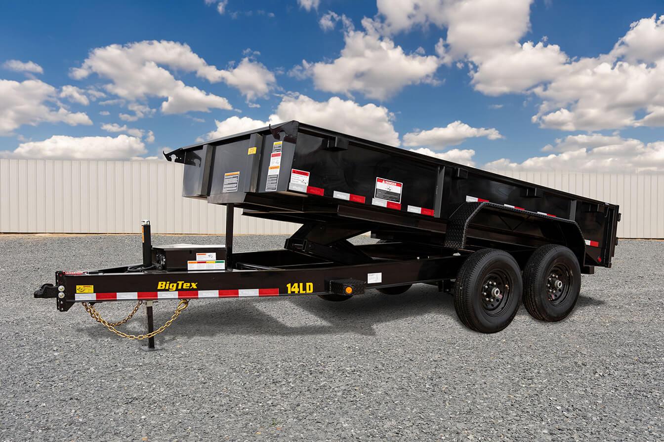 2024 Big Tex General Duty Low Profile Dump Trailer 83”x14’ with Spare Tire Mount, Double Barn Door Gate image 2