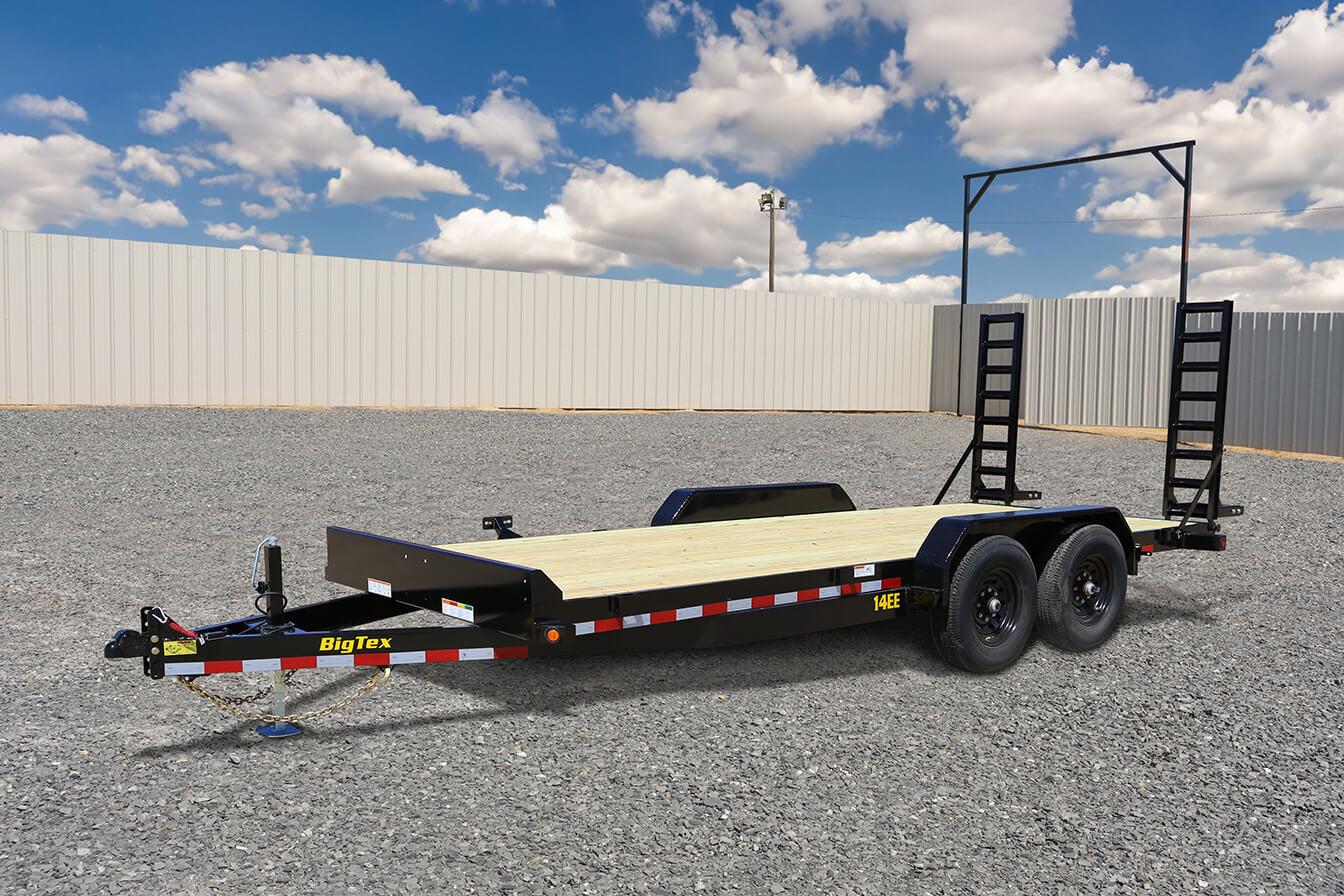 Big Tex 14EE-20BK5FUR (83″W x 20’L, Tandem Axle Economy Series Equipment Trailer, 5′ Fold-up Ramps and Spare Tire Mount) image 3