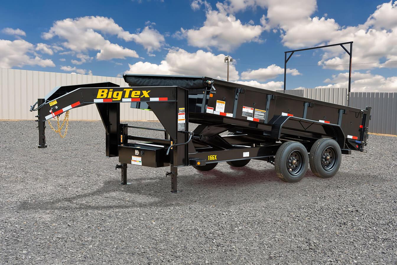 Big Tex 16GX GN Dump Trailer (83″x 14ft) w/ 8,000# Axles (17,500# GVWR), 17.5″ 16 Ply Tires, Rollover Tarp Kit, ComboGate, Rear Stabilization Jacks, Ramps, Built in Charger image 5