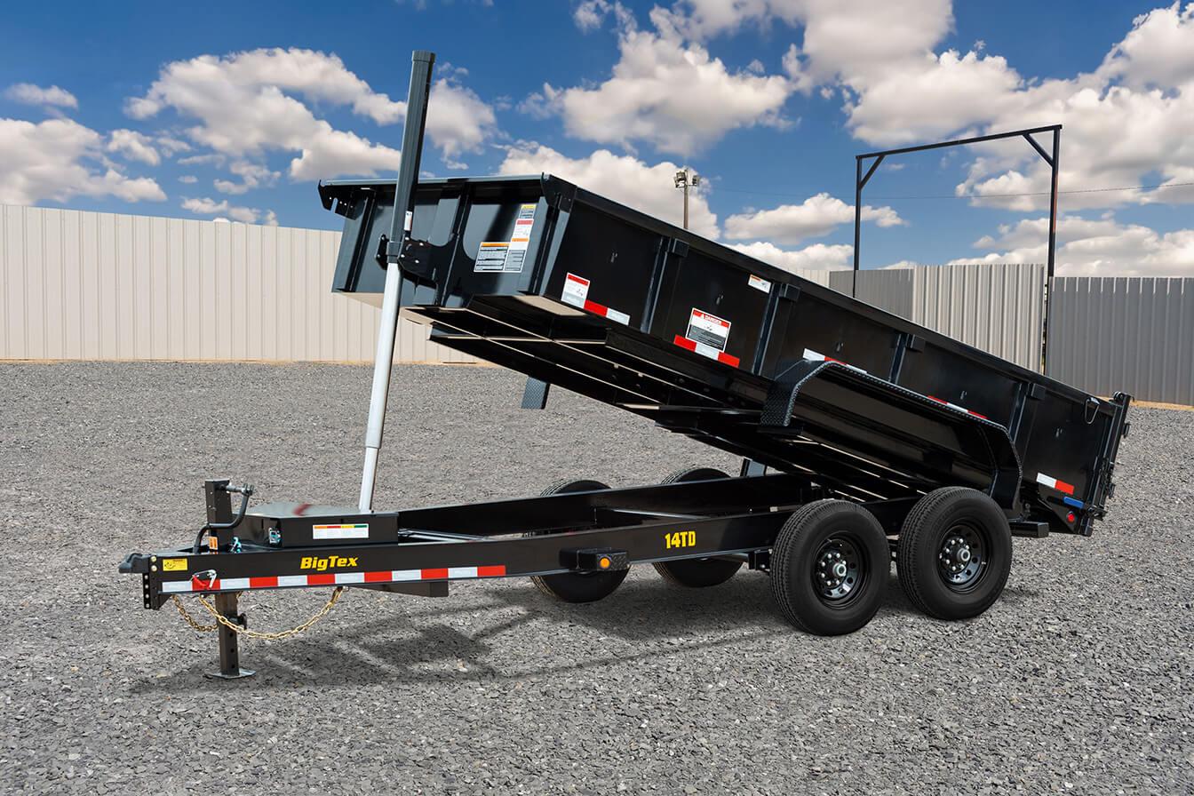 2024 Big Tex Heavy Duty Telescopic Dump Trailer 83”x 14’ w Combo Gate, Spare Tire Mount, 6’ Slide In Ramps, Tarp Kit image 2