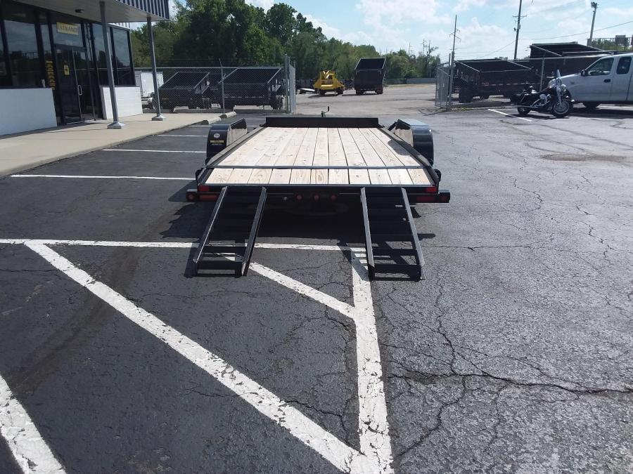 2022 Big Tex Tandem Axle Car Hauler 83”x 18’ w/ 4’ slide out ramps, spare tire mount, brakes. image 3