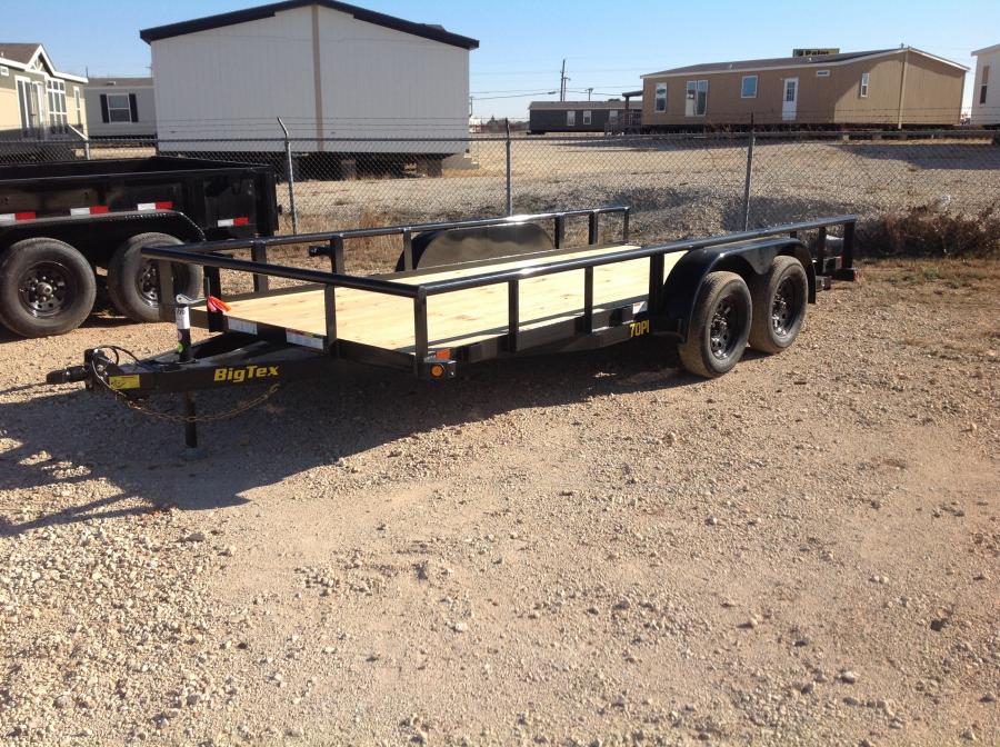 Big Tex 70PI-X 83″ x 18 Tandem Axle Pipe Top Utility Trailer image 0
