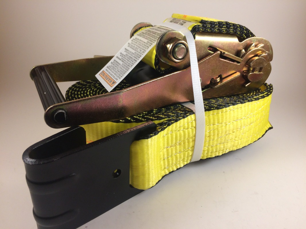 2" x 30' Yellow Flatbed Tie Down with Large Ratchet