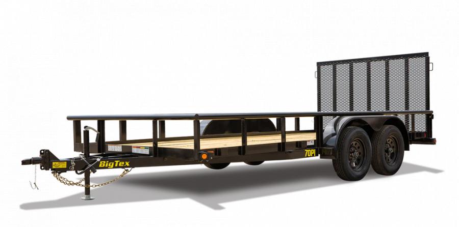 2023 Big Tex Tandem Axle Extra Wide Pipe Top Utility Trailer 83”x 20’ w/4’ Dual Spring Assisted Gate, Spare Tire Mount, Brakes image 1