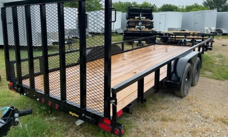 2023 Big Tex Tandem Axle Extra Wide Pipe Top Utility Trailer 83”x 20’ w/4’ Dual Spring Assisted Gate, Spare Tire Mount, Brakes image 2
