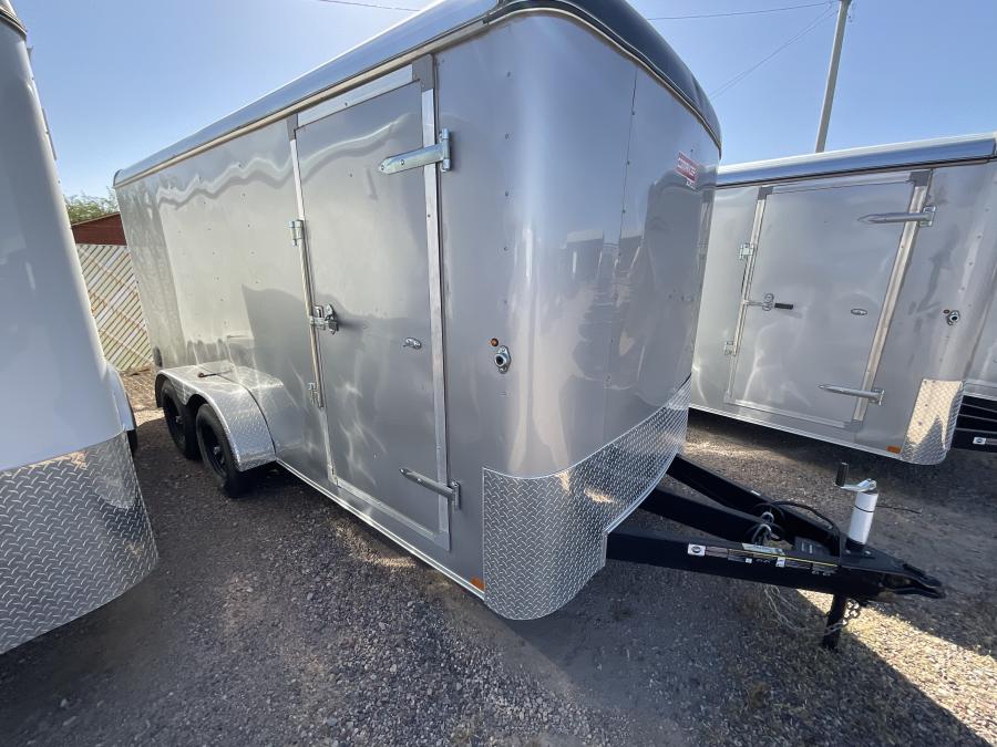 COME COMMANDER 7X16 TA RND ROOF SILVER RAMP DOOR image 1