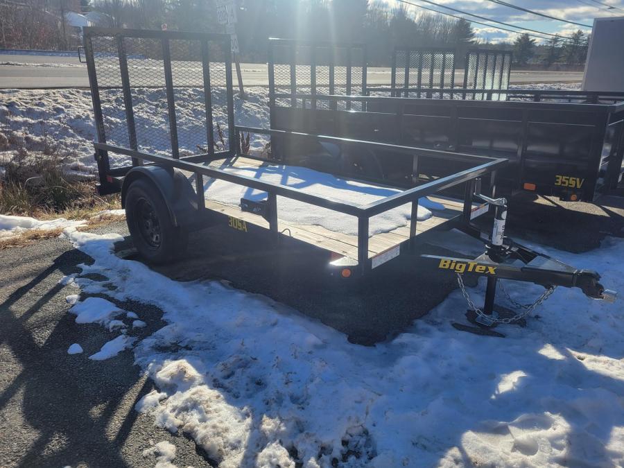 Big Tex 30SA 60”x8’ 2990# GVWR Single Axle Pipe Top Utility Trailer w/ 4’ Spring Assisted Ramp Gate, Spare Mount, and 1 idler axle. image 1