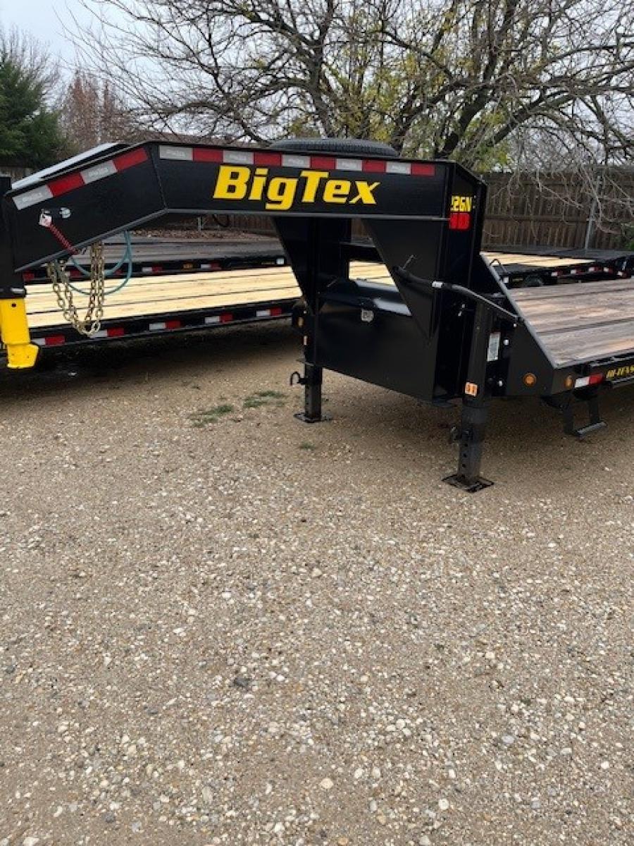 ***ON CLEARANCE*** Big Tex 22GN-40BK8SIR (102″W x 40′ Straight Deck with 8′ Slide-in-ramps, Dual Wheel Tandem Axle Gooseneck Trailer with Spare Tire Mount) image 0