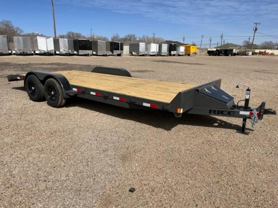 RICE R SERIES – MAGNUM 9.9K CARHAULER 82″ x (20)18+2 DOVE TAIL  – SLIDE IN REAR RAMPS GREY W/TOOLBOX image 2