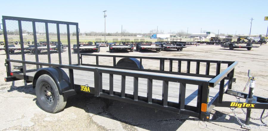 Big Tex 35SA-14RSX ATV Trailer with Side Load 83”x 14’ w/ a 4’ dual spring assisted ramp gate, side load ramps #10077 image 1