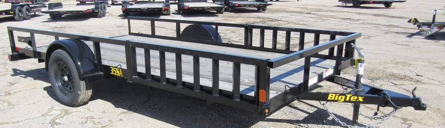 Big Tex 35SA-14RSX ATV Trailer with Side Load 83”x 14’ w/ a 4’ dual spring assisted ramp gate, side load ramps #60928 image 1