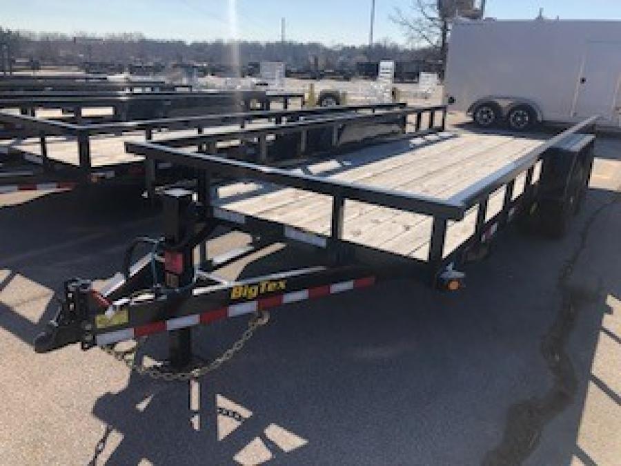 2023 Big Tex 14PI – Heavy Duty Tandem Axle Pipe Top Utility Trailer 83”x 20’ w/ 4’ slide out ramps, spare tire mount, and dual brake axles. image 0