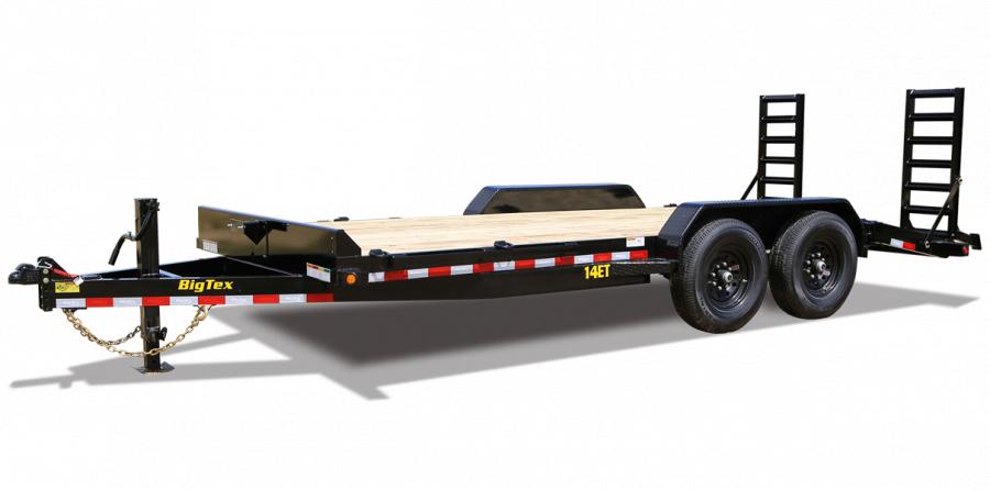 Big Tex 14ET-KR 14K TAND EQUIP W/DT 83×18 KR DVT Knee Ramps, Black image 0