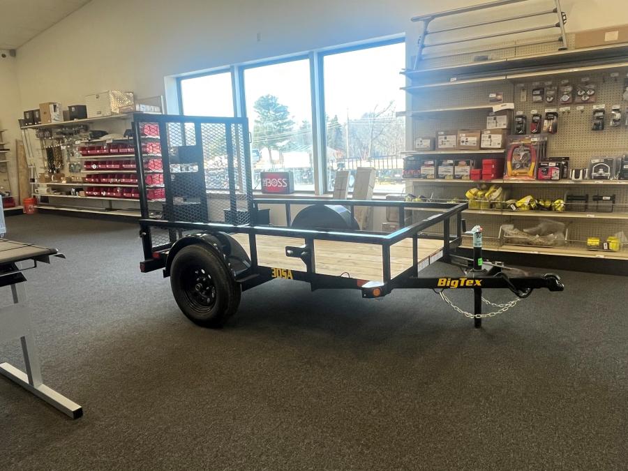 Big Tex 30SA single Axle Pipe Top Utility Trailer w/ 4’ Spring Assisted Ramp Gate, Spare Mount, and 1 idler axle. image 0