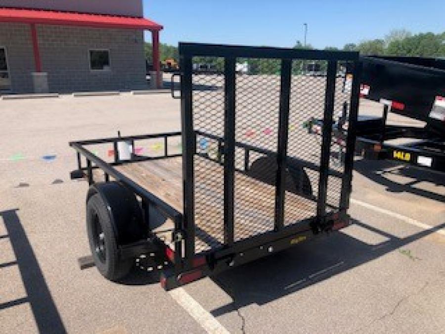 2023 Big Tex 30SA – Single Axle Pipe Top Utility Trailer 60”x 8’ w/ a 4’ spring assisted ramp gate, spare tire mount image 2