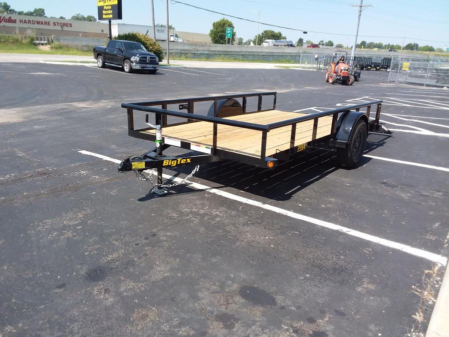 2023 Big Tex Single Axle Pipe Top Utility Trailer 77”x10’ w/ a 4’ dual spring assisted ramp gate, spare tire mount. image 3