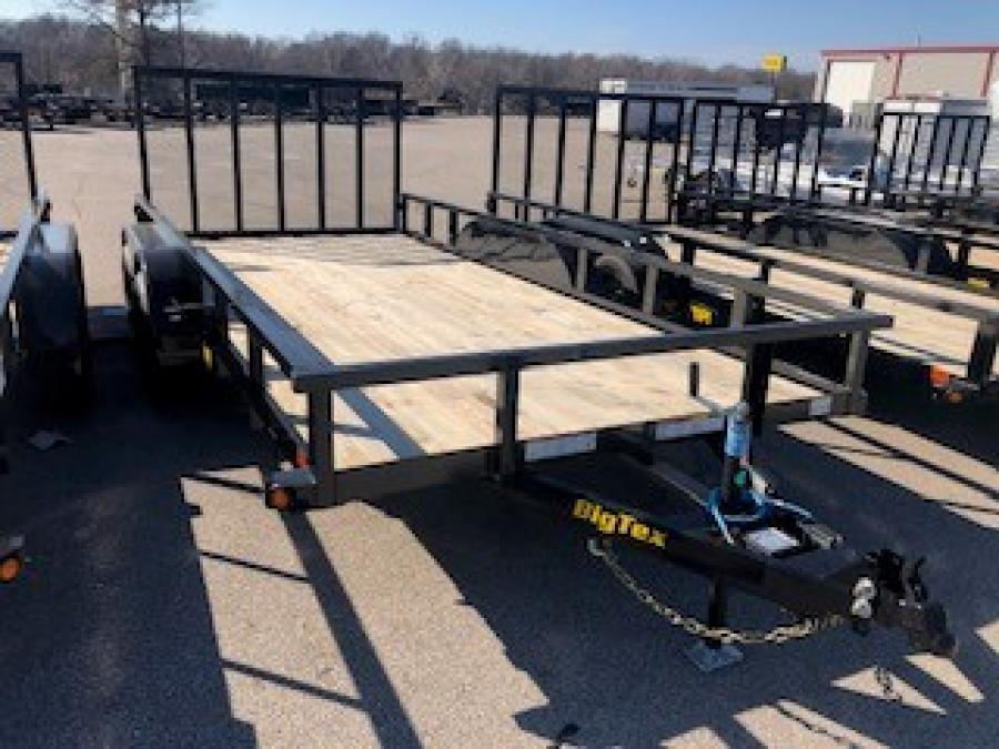 2024 Big Tex 70PI – Tandem Axle Pipe Top Utility Trailer 83”x 20’ w/ a spring assisted gate, spare tire mount, brakes image 0