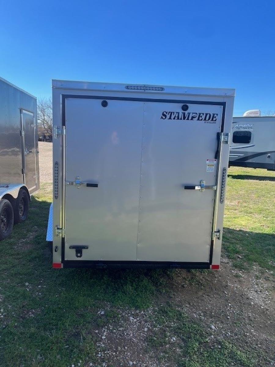 ***ON CLEARANCE*** Stallion Enclosed Cargo Trailer, (6’W x 10’L Single Axle, V-Nose, Side Door, Ramp Door, Silver, 6’H, No Tie Down Rings Inside) image 3
