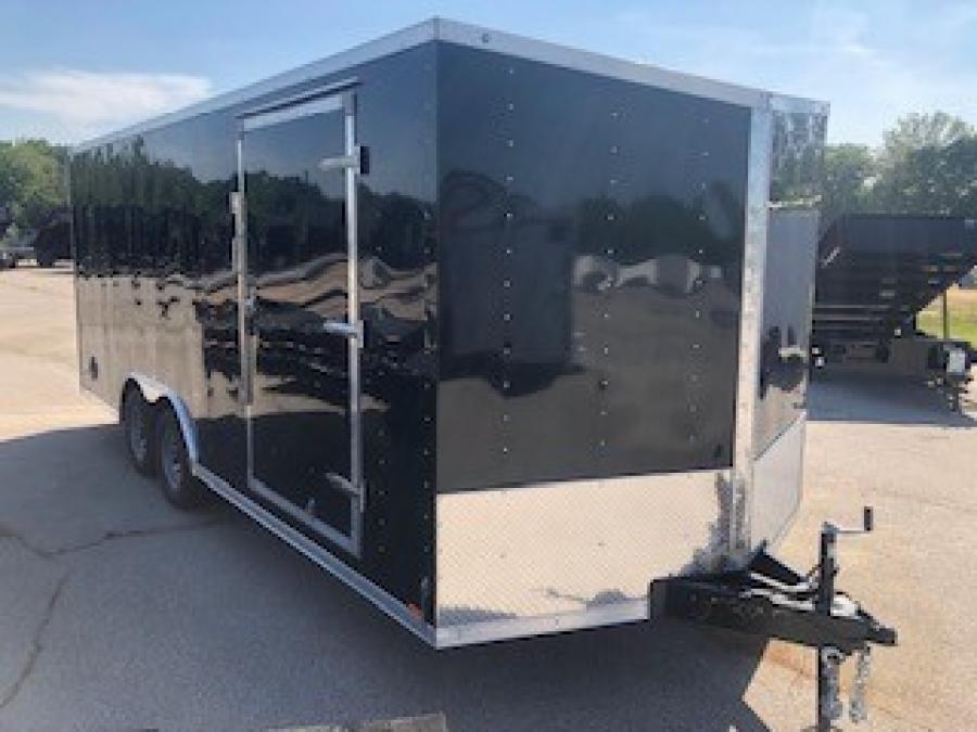 2023 RC Trailers 8.5×20 wedge enclosed trailer, 7′ interior height, ramp door, black – 9990 GVWR image 0