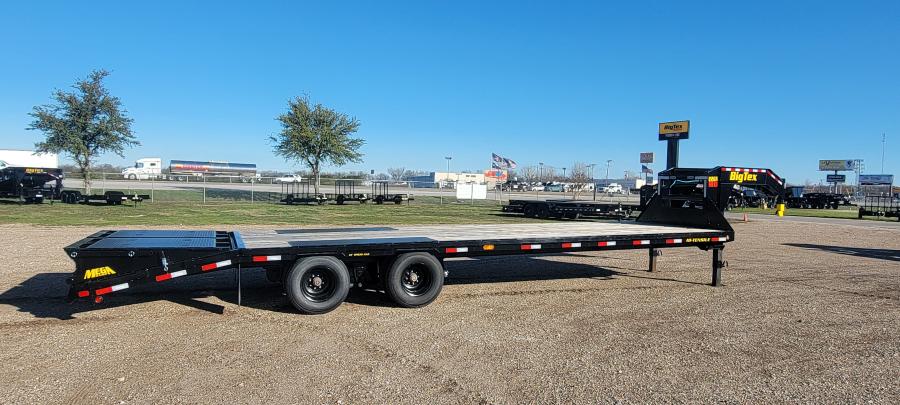2024 Big Tex Tandem Axle Dual Wheel Gooseneck Trailer 102”x 30’+ 5’ w/ mega ramps Black image 0