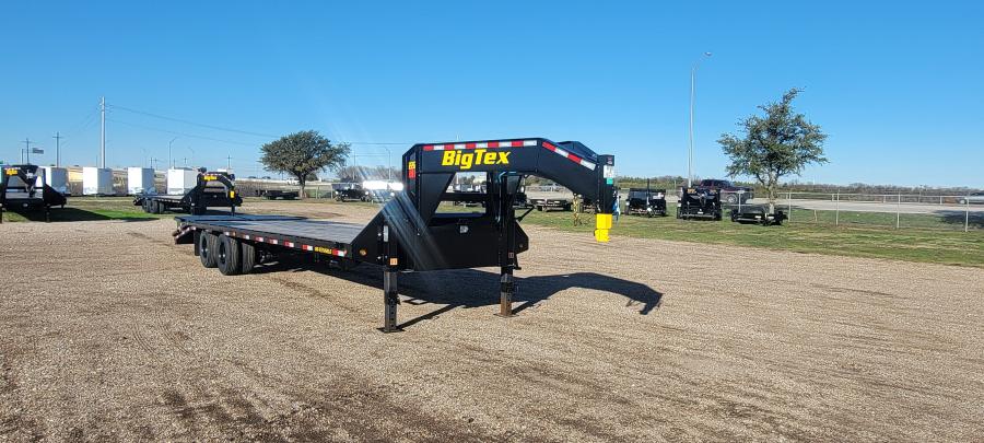2024 Big Tex Tandem Axle Dual Wheel Gooseneck Trailer 102”x 30’+ 5’ w/ mega ramps Black image 1