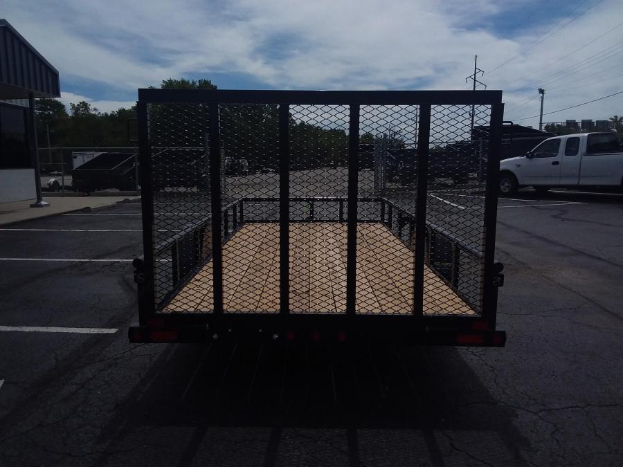 2024 Big Tex Single Axle Pipe Top Utility Trailer 77”x14’ w/ a 4’ dual spring assisted ramp gate, spare tire mount. image 0