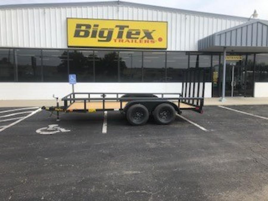 2024 Big Tex Tandem Axle Pipe Top Utility Trailer 77”x 14’ w/ a 4’ dual spring assisted ramp gate, spare tire mount, brakes. image 0