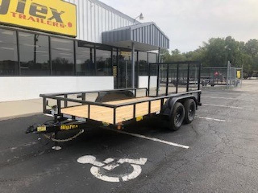 2024 Big Tex Tandem Axle Pipe Top Utility Trailer 77”x 14’ w/ a 4’ dual spring assisted ramp gate, spare tire mount, brakes. image 1