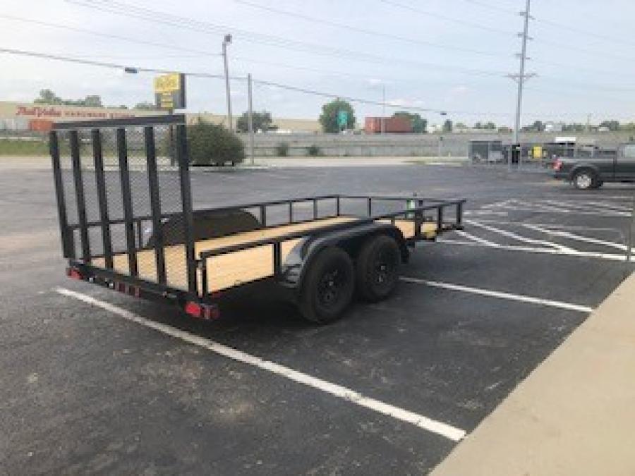 2024 Big Tex Tandem Axle Pipe Top Utility Trailer 77”x 14’ w/ a 4’ dual spring assisted ramp gate, spare tire mount, brakes. image 3