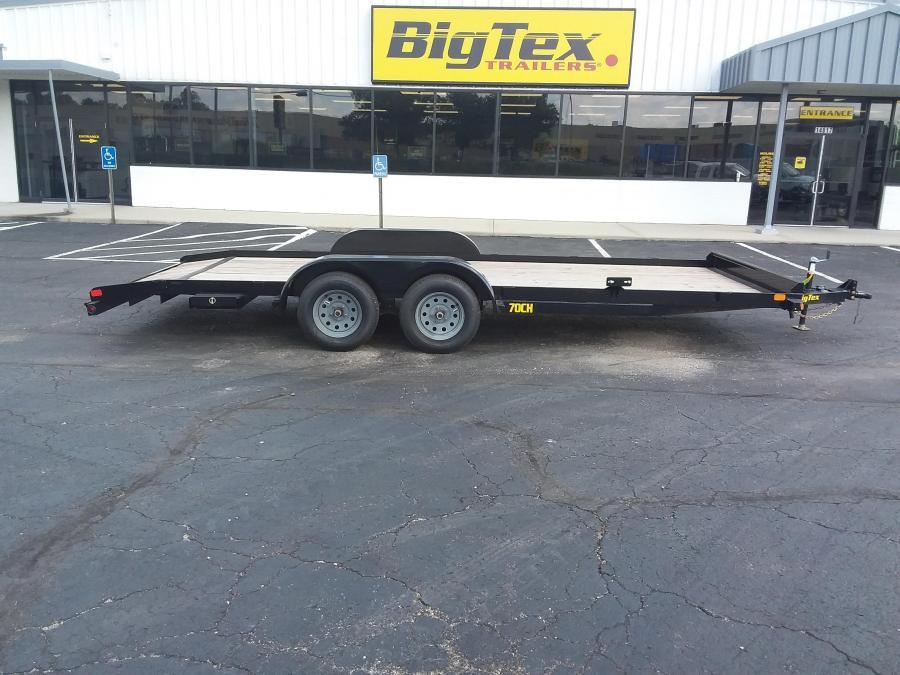 2024 Big Tex Tandem Axle Car Hauler 83”x 18’ w/ 4’ slide out ramps, spare tire mount, brakes. image 0