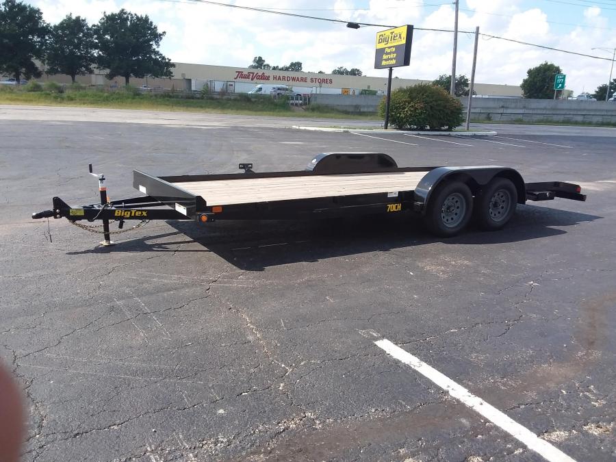 2024 Big Tex Tandem Axle Car Hauler 83”x 18’ w/ 4’ slide out ramps, spare tire mount, brakes. image 1