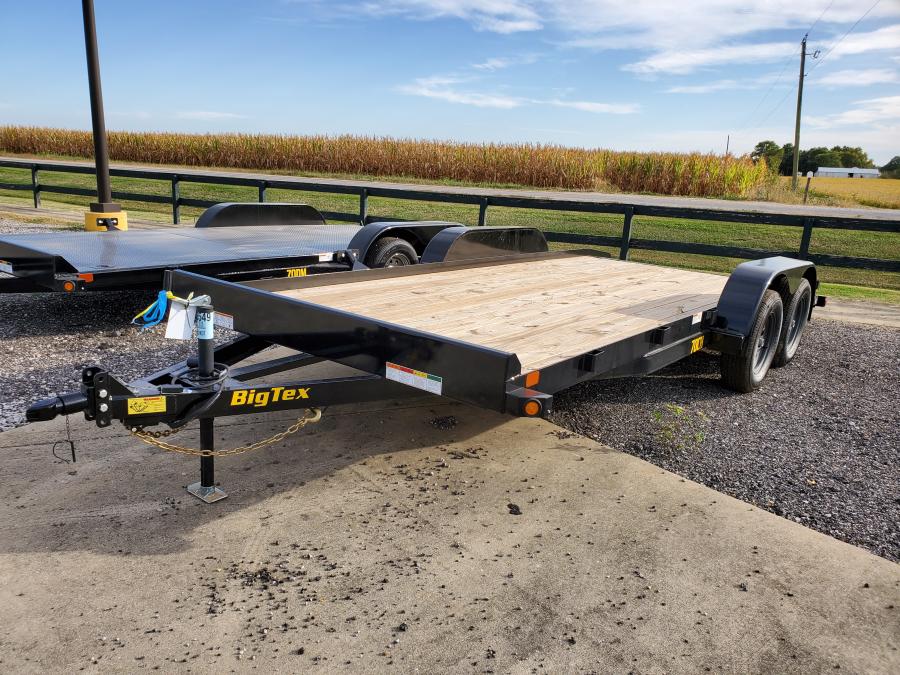 2024 Big Tex Tandem Axle Car Hauler 83”x 20’ w/ 4’ slide out ramps, spare tire mount, brakes. image 1