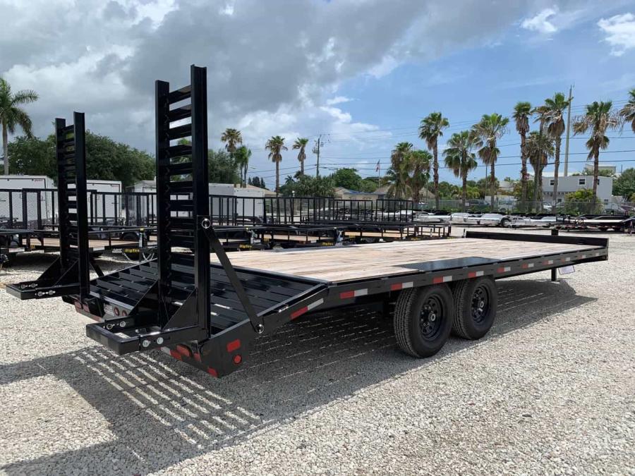 Big Tex 10OA OVER/AXLE FLAT W/3 DT AND 5 FOLD UP RAMPS image 0