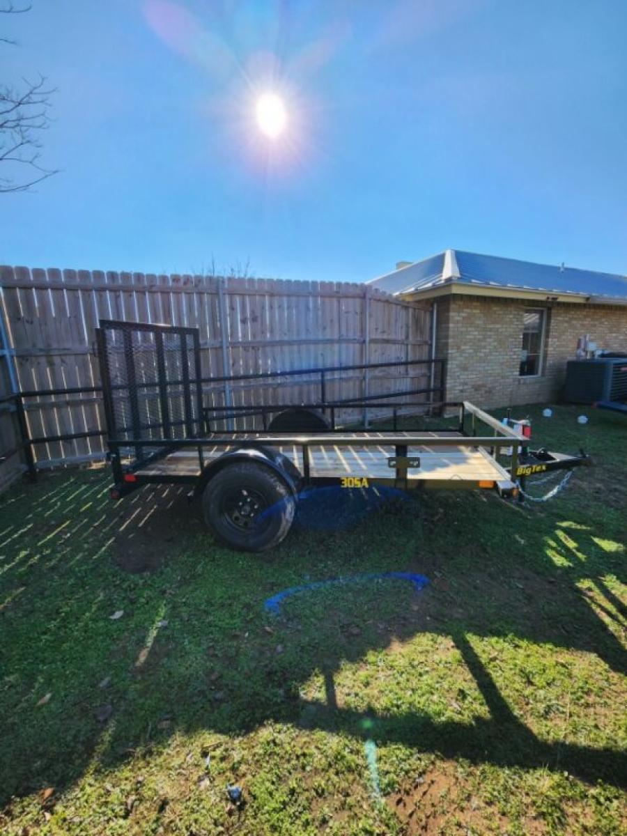 2024 Big Tex Single Axle Pipe Top Utility Trailer 60”x 8’ w/4’ Spring Assisted Ramp Gate, Spare Tire Mount image 1