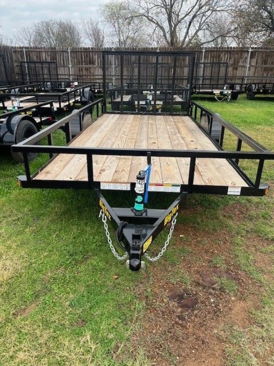 2024 Big Tex Single Axle Pipe Top Utility Trailer 77”x12’ w/4’ dual spring assisted ramp gate, spare tire mount. image 1