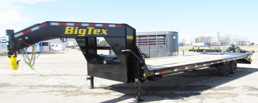 Big Tex 14GN Single Wheel Tandem Axle Gooseneck Trailer 102”x 20’+ 5’ w/mega ramps #04239 image 0