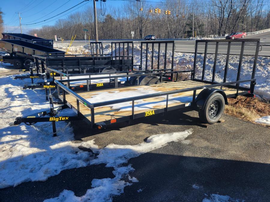 Big Tex 35SA 77”x10’ 2990# GVWR Single Axle Pipe Top Utility Trailer w/ 4’ Spring Assisted Ramp Gate, Spare Mount, and Set back Jack. image 2