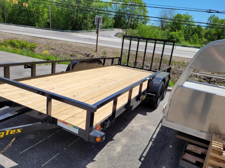 Big Tex 70PI 83”x20’ 7K Tandem Axle Pipe Top Utility Trailer w/ 4’ Spring Assisted Ramp Gate, Spare Mount, and 2 Braked Axles. image 2