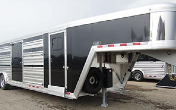 Cimarron Stierwalt 29x8 aluminum stock trailer #15862