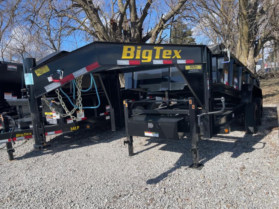 Big Tex 16GX GN Dump Trailer (83″x 14ft) w/ 8,000# Axles (17,500# GVWR), 17.5″ 16 Ply Tires, Rollover Tarp Kit, ComboGate, Rear Stabilization Jacks, Ramps, Built in Charger image 0